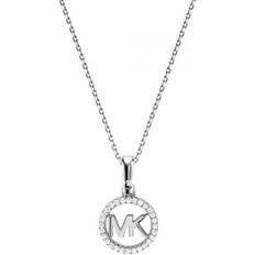 Michael Kors Custom Logo Starter Necklace - Silver/Transparent