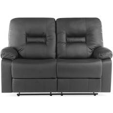 Negro Sofás Beliani Bergen Leather Sofa 146cm 2 Seater