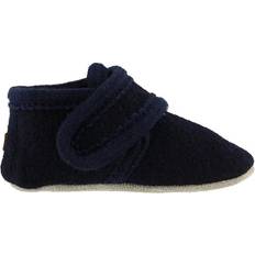 Melton hjemmesko uld Melton Wool Soft Shoe w. Velcro - Navy