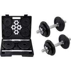 vidaXL 15 Piece Dumbbell Set 20 Kg Cast Iron