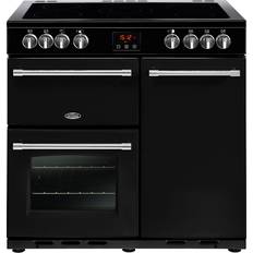 90cm - Convection/ Fan Oven Ceramic Cookers Belling Farmhouse 90E Black