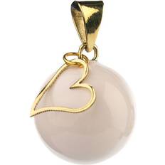 Bola with Heart Pendant - Gold/White
