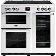 90cm - Convection/ Fan Oven Ceramic Cookers Belling Cookcentre 90E Stainless Steel