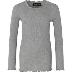 Girl's Long Sleeved Blouse - Light Grey Melange (59160-008)