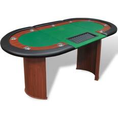 vidaXL Table De Poker Pour 10 Joueurs Bleu Vert