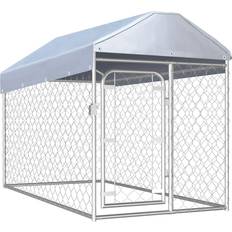 vidaXL Outdoor Dog Kennel with Roo