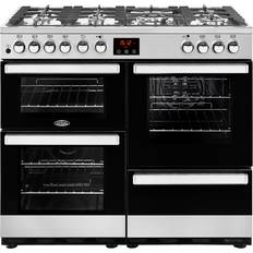 Facile à nettoyer Cuisinières à gaz Belling Cookcentre 100DF Silver, Black