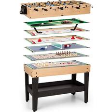 Sports de Table Table Multijeux Avec 37 Jeux Inclus Babyfoot Billard Shuffleboard Air Hockey Bois Massif MDF