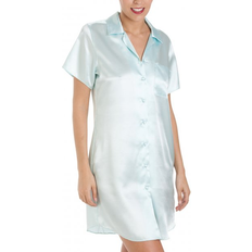 Green Nightgowns Camille Luxurious Knee Length Satin Nightshirt - Mint Green