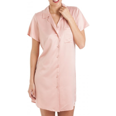 Pink Nightgowns Camille Luxurious Knee Length Satin Nightshirt - Light Pink