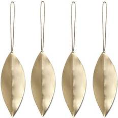 Brass Christmas Decorations ferm LIVING Leaf Christmas Tree Ornament 15cm 4pcs