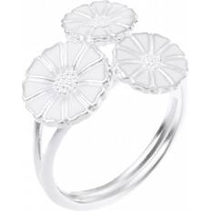 Lund Copenhagen Ringe Lund Copenhagen Marguerite with Bouquet Ring - Silver/White