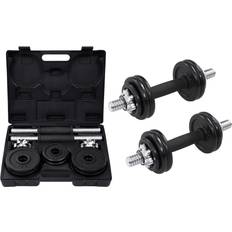 vidaXL 19 Piece Dumbbell Set 15 Kg Cast Iron