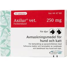 Avmaskning katt - Katter Husdjur Intervet Axilur Vet 250mg 10 Tablets