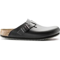 Birkenstock Pantoletten Birkenstock Boston Super Grip Natural Leather - Black