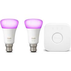 Philips Hue White and Colour Ambience LED Lamp 10W B22 2-pack Starter Kit