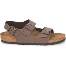Birkenstock Rubber Sandals Birkenstock Milano Birkibuc With An Ankle Strap - Mocha