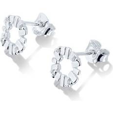 Gynning Jewelry Bricks Explosion Mini Earrings - Silver/Transparent