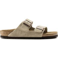 Birkenstock Arizona Soft Footbed Suede Leather Sandals - Beige