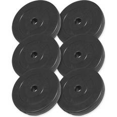 Gorilla Sports Disques de Poids Individuel ou Ensemble, 30 kg (6 x 5kg) 30mm, Plastique, Noir Disques d'Haltères, Musculation