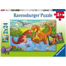 Dinosaurussen Klassieke Legpuzzels Ravensburger Dinosaurs at Play 2x24 Pieces