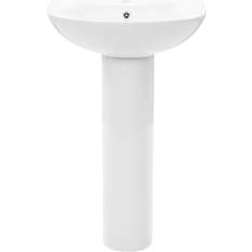 vidaXL Lavabo De Pie De Cerámica Blanco 520x440x190 mm