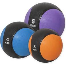 Orange Ballons de médecine Gorilla Sports Lot de 3 médecine balls (3kg, 4kg et 5kg)