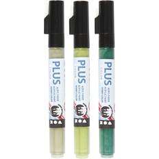 Plus Color Acrylic Paint Green Shades Markers 1.2mm 3-pack