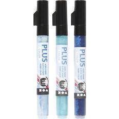 Plus Color Acrylic Paint Blue Shades Markers 1.2mm 3-pack