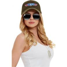 Caps Fancy Dress Smiffys Top Gun Instant Kit Khaki