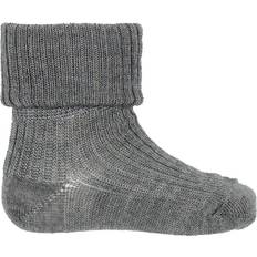 mp Denmark Ankle Wool Rib Turn Down - Grey Melange (589-491)