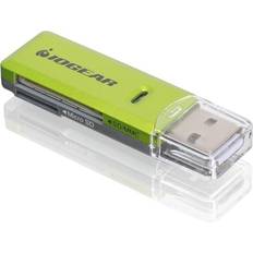 Gfr IOGEAR GFR204SD 10-in-1 USB 2.0 SD/ MicroSD/ MMC Card Reader/ Writer (Green/ Gray)