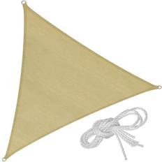 Plastique Voiles d'Ombrage tectake Voile D'Ombrage Triangulaire Beige 400 x 400 x 400 cm 400cm