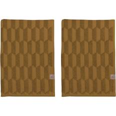 Mette Ditmer Geo 2-pack Gæstehåndklæde Curry (55x35cm)