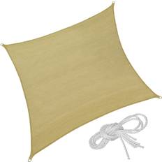 Plastique Voiles d'Ombrage tectake Voile D'Ombrage Carrée, Beige - 540 x 540 cm 540cm