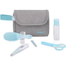 Grigio Set regalo Babymoov A032003 Trousse per L’igiene del Bambino, 6 Accessori con Termometro Digitale per Bambini, Grigio