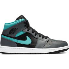 Nike air jordan 1 mid m black grey Nike Air Jordan 1 Mid M - Black/Smoke Gray