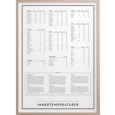 Kunskaps Tavlan Internal Meat Cooking Temperatues Poster 30x40cm