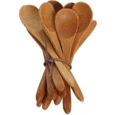 Brown Dessert Spoons House Doctor Bamboo Dessert Spoon 9cm 12pcs