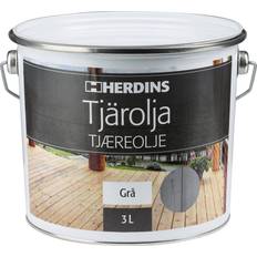 3 L - Trä - Utomhusfärger Målarfärg Herdins - Tjär-olja Gray 3L