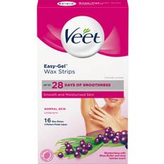 Dermatologiskt testad Vax Veet Easy-Gel Wax Strips 16-pack