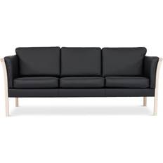 3 pers sofa i sort læder møbler XL Møbler Dragør Sofa 192cm 3 personers