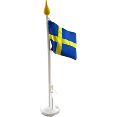 Bordsflagga trä Sweden Flag Prydnadsfigur 37cm