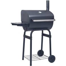 vidaXL Barbecue A Carbone Con Affumicatore e Ripiano Basso Nero