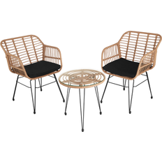 tectake Molfetta Ensemble de Bistrot, 1 Table incluse 2 Chaises