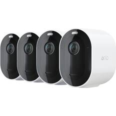 Arlo Pro3 VMS4440P, sistema di videosorveglianza Wifi (bianco) con 4 telecamere 2K HDR, audio 2 vie, visione notturna a colori, faro e sirena integrati, visione 160°, interno / esterno