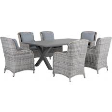 Grey Patio Dining Sets Beliani Cascais Patio Dining Set, 1 Table incl. 6 Chairs