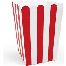 PartyDeco Popcorn Box Mix White/Red 6-pack