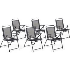 Alluminio sedie da giardino Beliani Livo 6-pack Sedia da giardino per pranzo