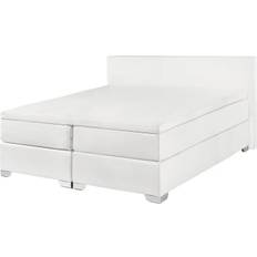 White Continental Beds Beliani President Continental Bed 140x200cm